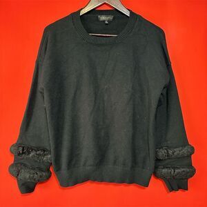 Novelty Stitch Women's 1X Black Pullover Sweater‎
